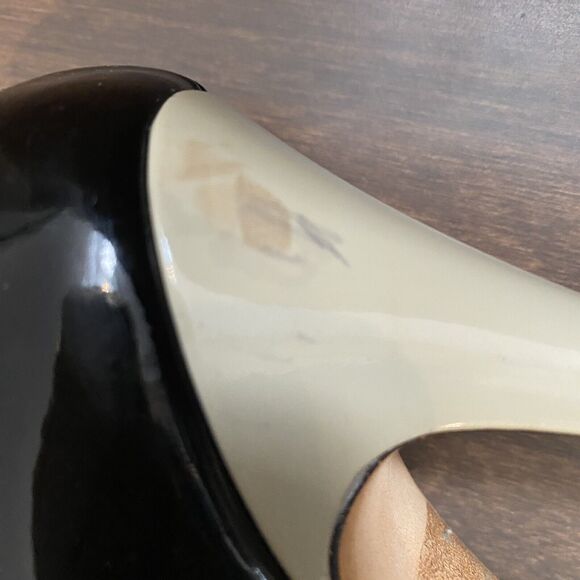 Giuseppe Zanotti Heels Women 36 US 6 Black Tan Patent Leather Peep Toe READ - Picture 14 of 16
